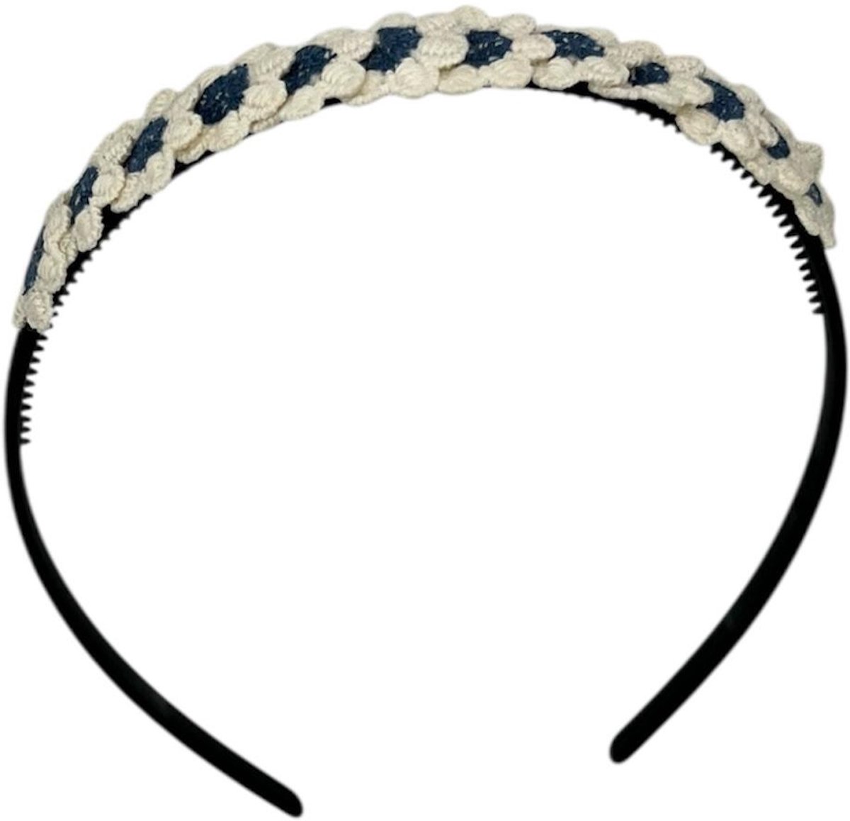 Diadeem - haarband - madeliefjes - blauw - bloemen - bloemetjes