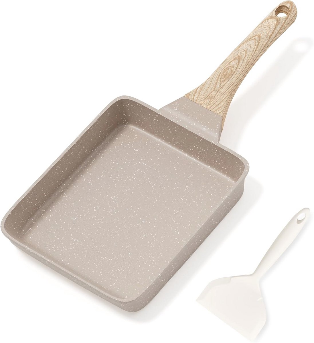 Antiaanbaklaag Tamagoyaki omeletpan met granietcoating voor inductie en eieren