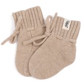 Steppies - Babyslofjes - 100% Merino wol – beige - slofjes voor je baby, dreumes en peuter voor jongens en meisjes - 3-6 Maanden (10,5cm) - schoenmaat 17-18