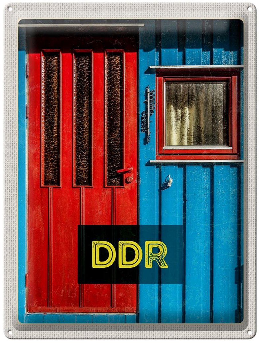 Blechschild Reise 30x40cm DDR buntes Haus