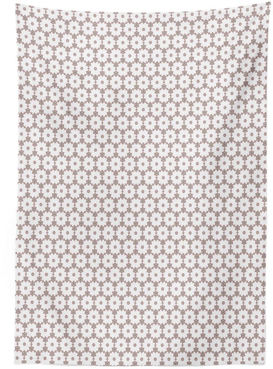 ABAKUHAUS Tafeldoek – Inktvismotief – 140x200 cm – Wit Taupe