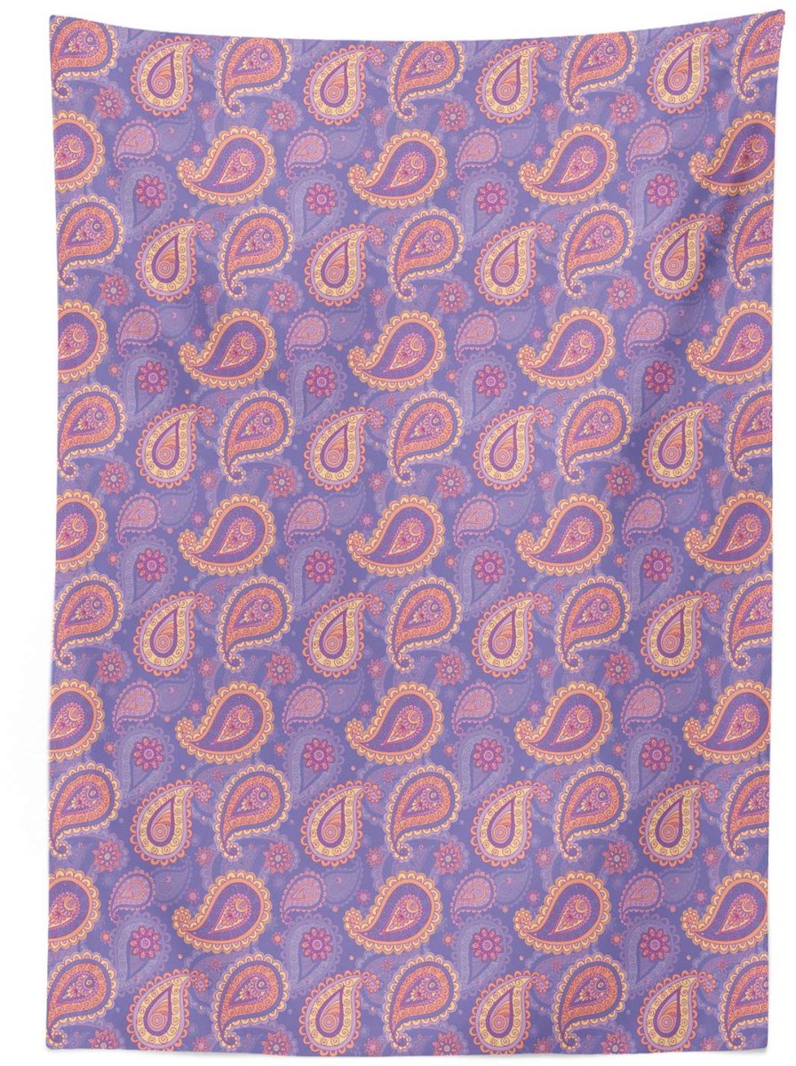 Abakuhaus Tafelkleed – Satin Paisley – 140x240 cm – Lavendel Perzik Crème