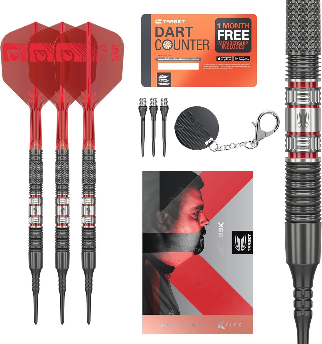 95% Tungsten Soft Tip Dartpijlset - 19G Professionele Darts met K-Flex Flights