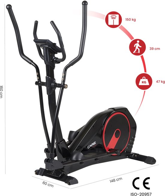 Afbeelding van Care Crosstrainer CE-695 Ergonomisch Draadloos Zwart -