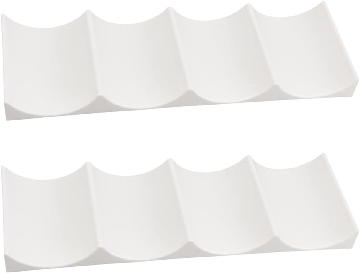 Famanu – Koelkast flessenhouder set van 2 – Antislip stapelbaar flessenrek – Wit