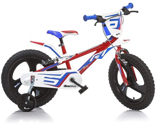 Dino R1 - Kinderfiets 14 Inch - van 3-5 Jaar - met Zijwieltjes - Jongensfiets Rood van Merkloos — afbeelding 2
