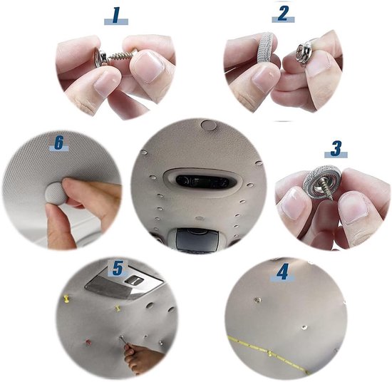 80 Reparatieknoppen voor Autodakhemel - Universele Set voor Hemelbekleding — afbeelding 5