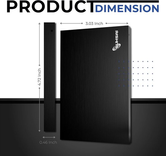 Externe harde schijf 320GB USB 3.0 - Draagbare gegevensopslag voor laptop, pc, Mac en gameconsole - Zwart — afbeelding 5