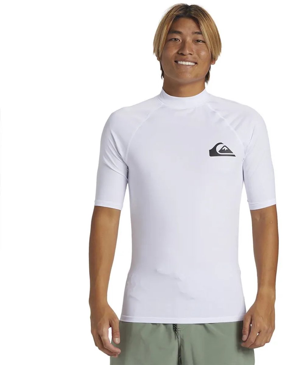 Quiksilver Upf50 Korte Mouw Rash Guard Man Wit