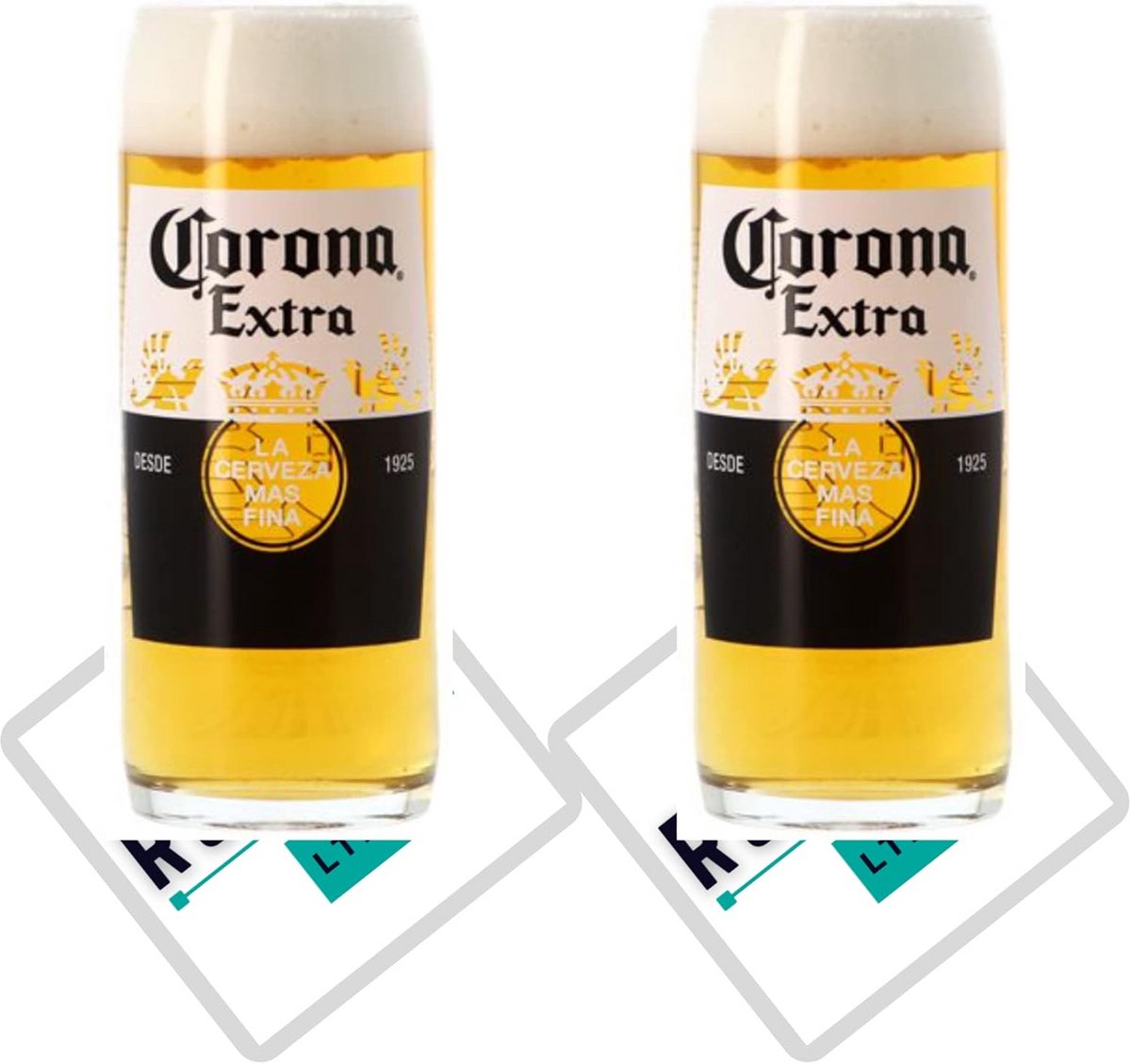 Pint glazen voor Lagerbier - Set van 2 met biermatten