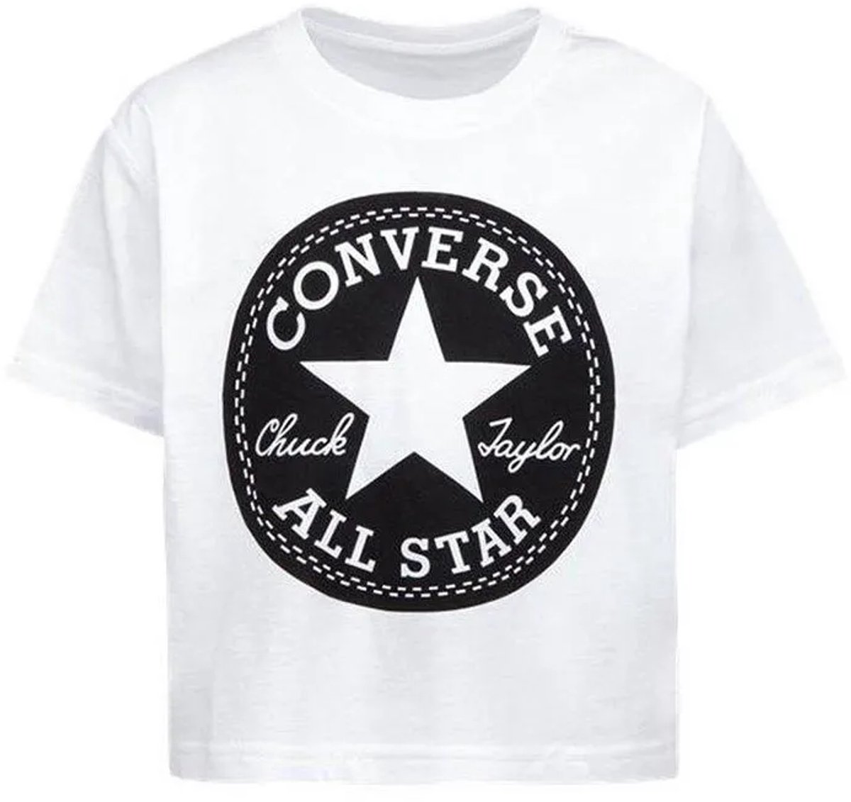 Converse Kids Sig Chuck Patch Boxy T-shirt Met Korte Mouwen 13-15 Years Meisjes Wit
