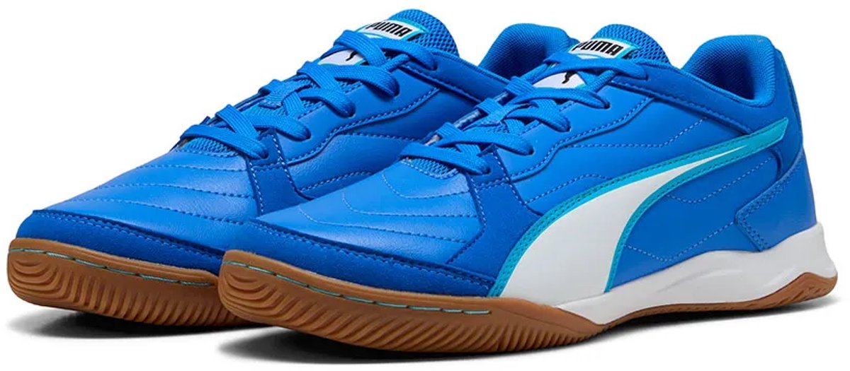 Blauwe Puma Pressing Iv zaalschoenen voor mannen, EU 44 1/2, met zacht bovenwerk en PUMAGRIP-rubber voor grip.