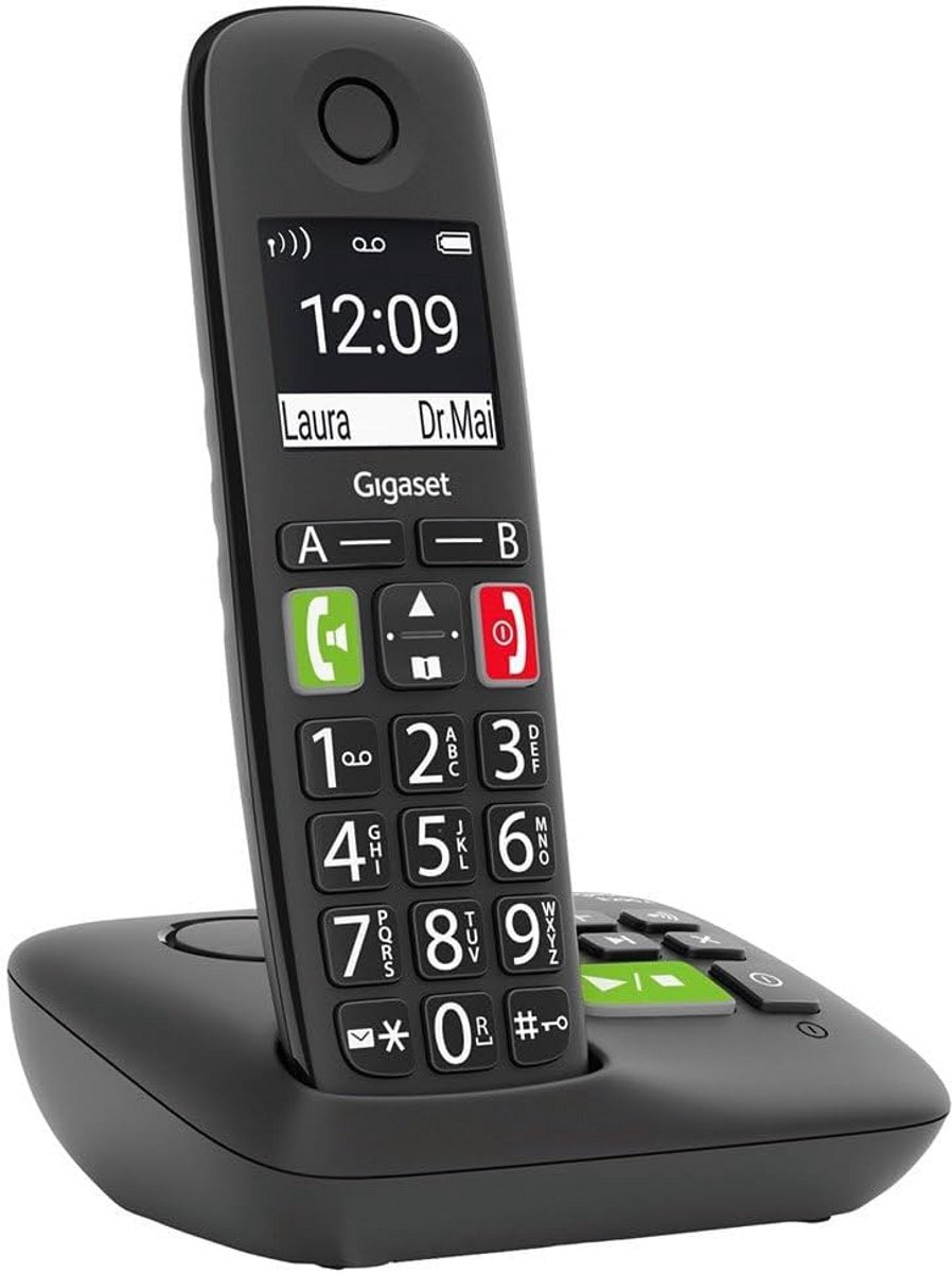 Draadloze Telefoon voor Senioren met Antwoordapparaat en Grote Toetsen - Versterkt Geluid, Grote Display, en Sneltoetsen