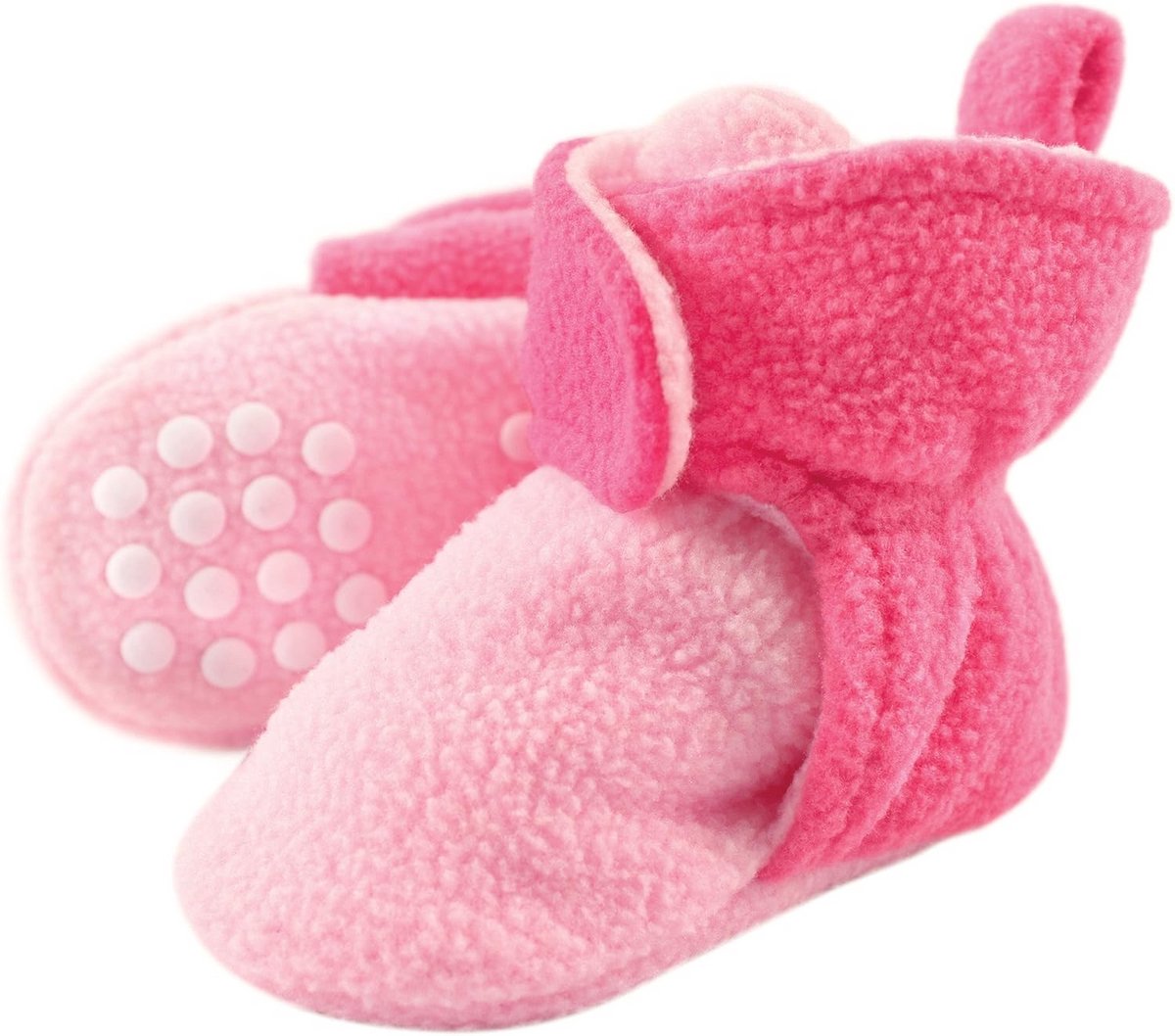 Fleece Gevoerde Babylaarsjes voor Meisjes - Lichtgrijs met Roze Accenten, Winter Accessoire 6-12 Maanden
