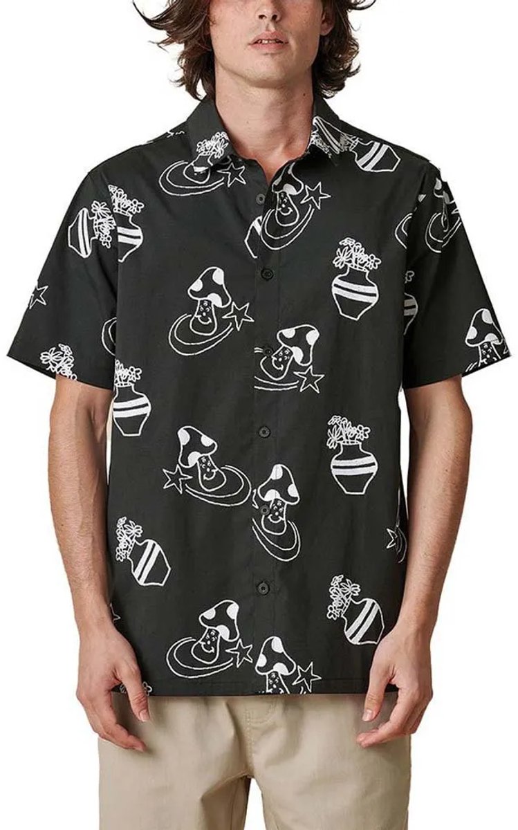 Globe Underground Holiday Korte Mouwen Shirt XL Man Zwart