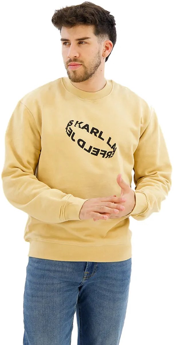 Karl Lagerfeld Jeans Reg Multi Ring Sweatshirt Geel S Man