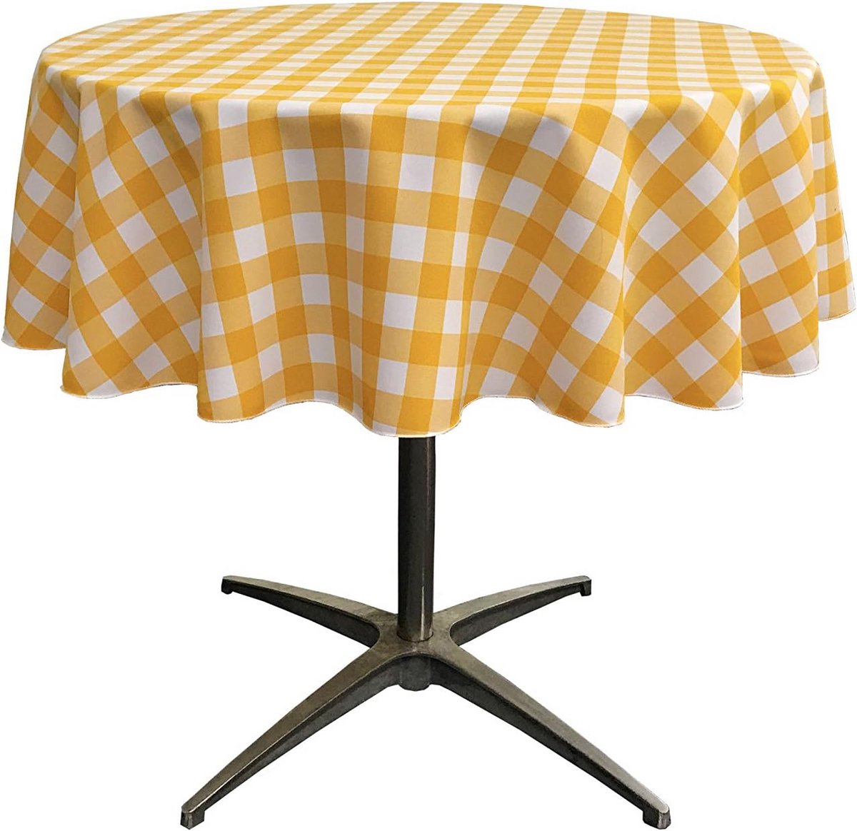 Rond Geruit Tafelkleed 147,32 cm - Duurzaam Polyester, Omkeerbaar Design