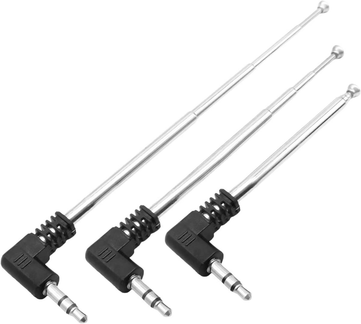 Telescopische 3.5mm Antenne voor TV en Radio - 3 Pack met 4 Secties