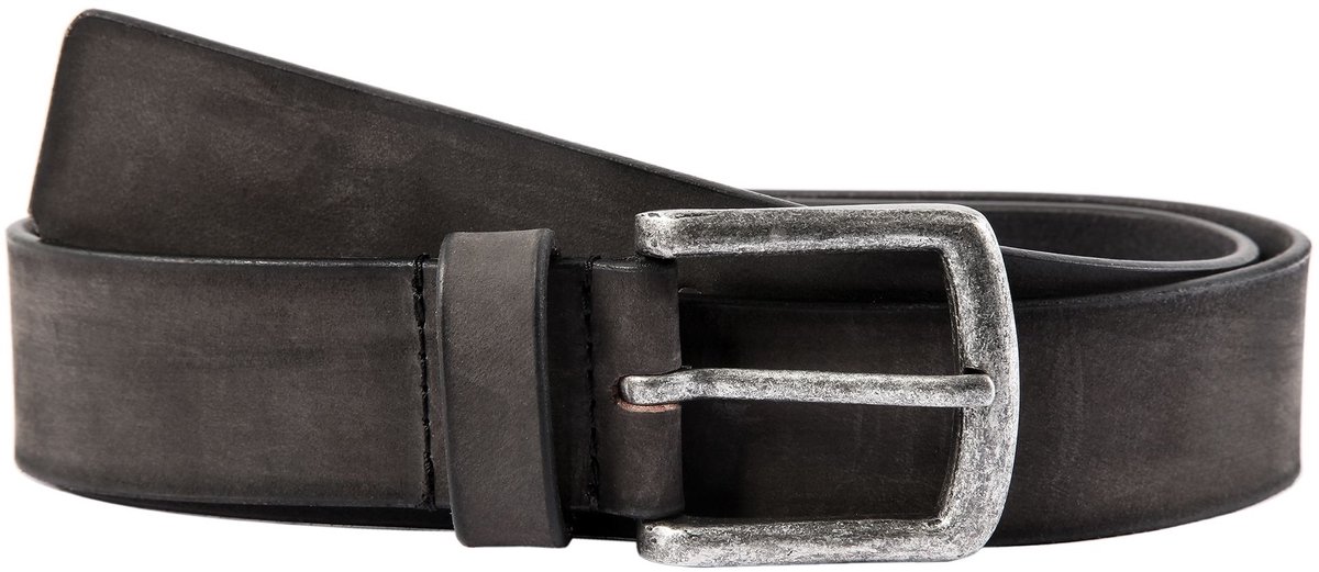 Leonardo Verrelli Leonardo Verrelli unisex riem LV0149 hoogwaardig echt leer, donkergrijs, 90 cm - 140 cm