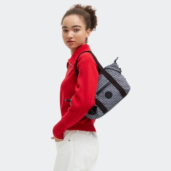 kipling sac à main sac à épaule bandoulière Basic Print Art Mini Handbag Signature Print bleu marine
