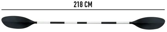 Zwarte peddel met aluminium schacht van 218 cm.