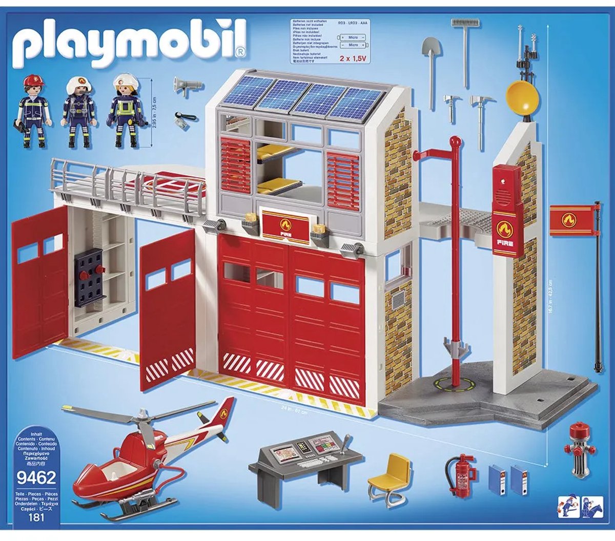 PLAYMOBIL City Action Grote brandweerkazerne met helicopter - 9462 — afbeelding 22