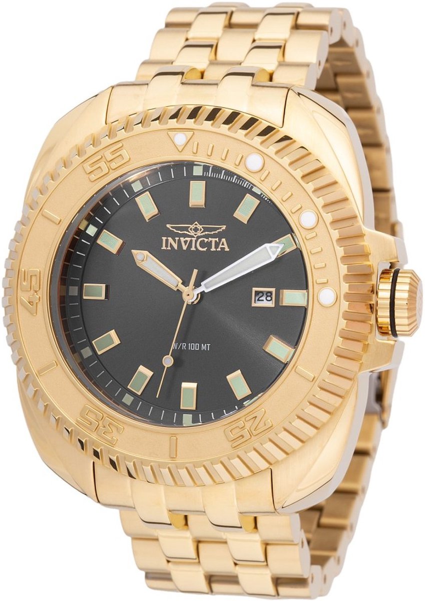 Invicta Coalition Forces 49782 Heren Horloge - Waterdicht - Analoog - Quartz Uurwerk - Roestvrij Staal met zwarte Wijzerplaat - 50mm