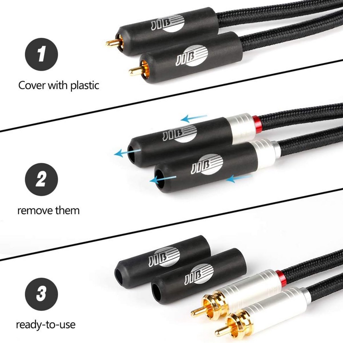 HiFi Audiofiele 2x RCA naar 2x RCA Stereo Kabel 1,5 m