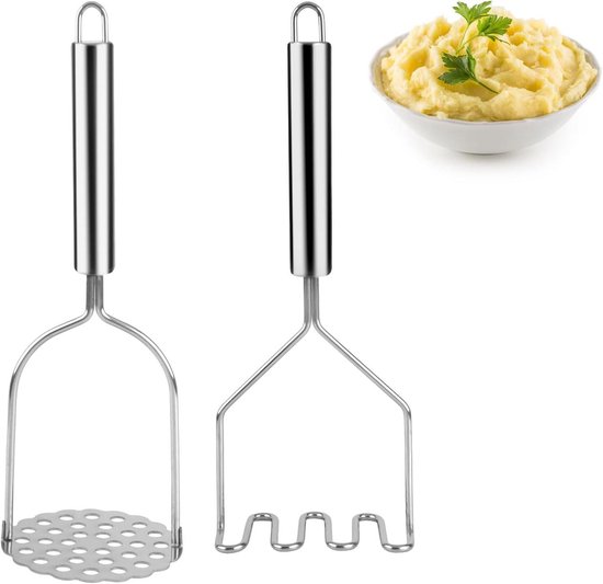 Aardappelstamper, aardappelbreker van roestvrij staal, aardappelpers, fruitpers, kindervoer, 6 mm en 9 mm rijen