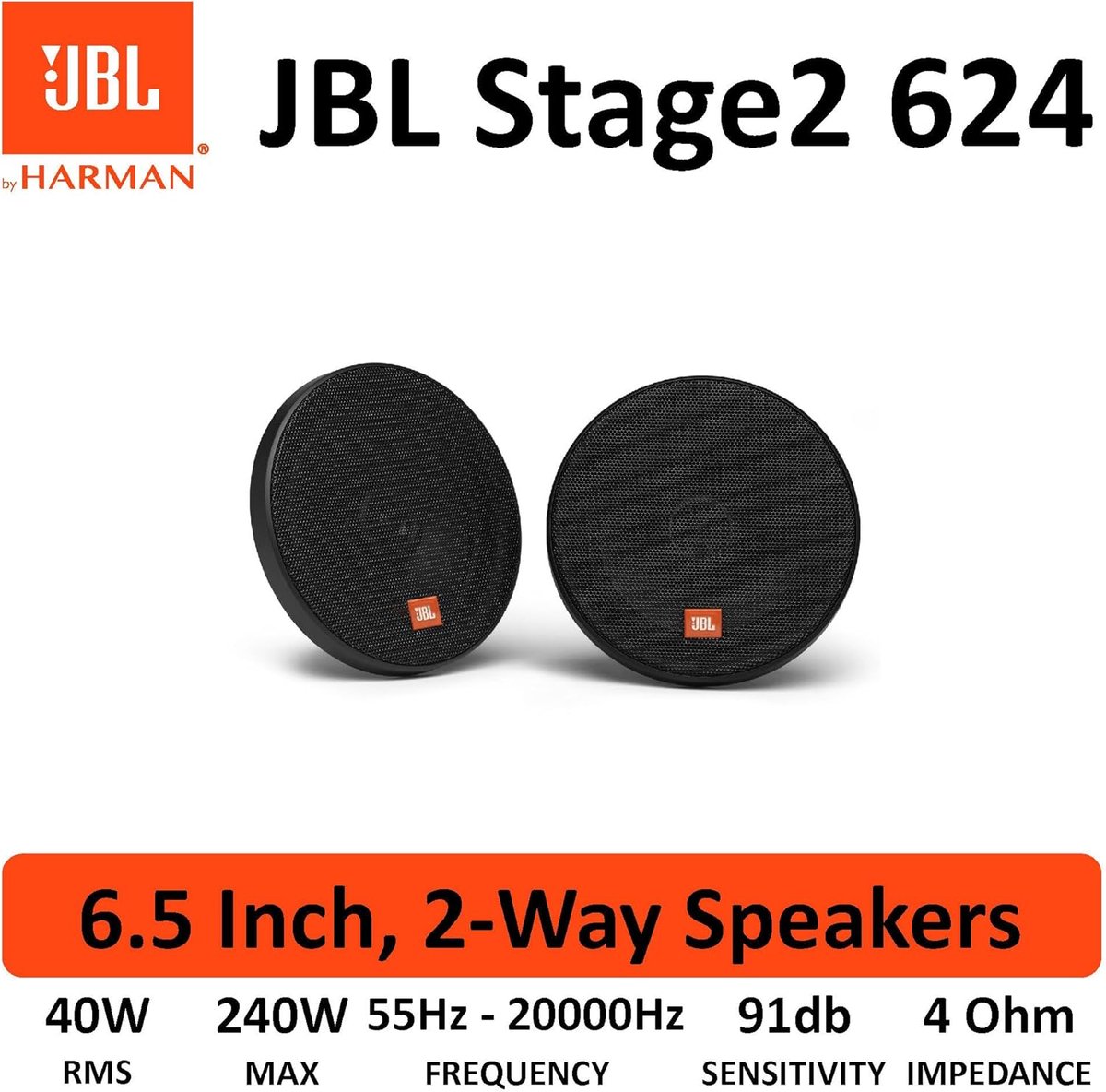 JBL Stage2 624 autospeaker 2-weg 240 W Rond 2 stuk(s