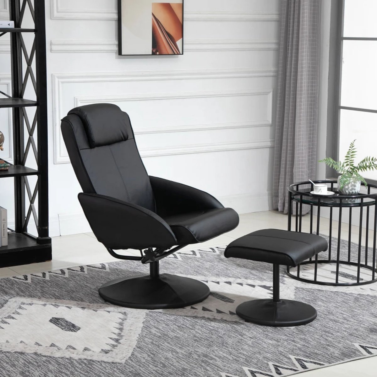 Relaxfauteuil 360° Draaibaar Relaxstoel met Voetenbank - afbeelding 2