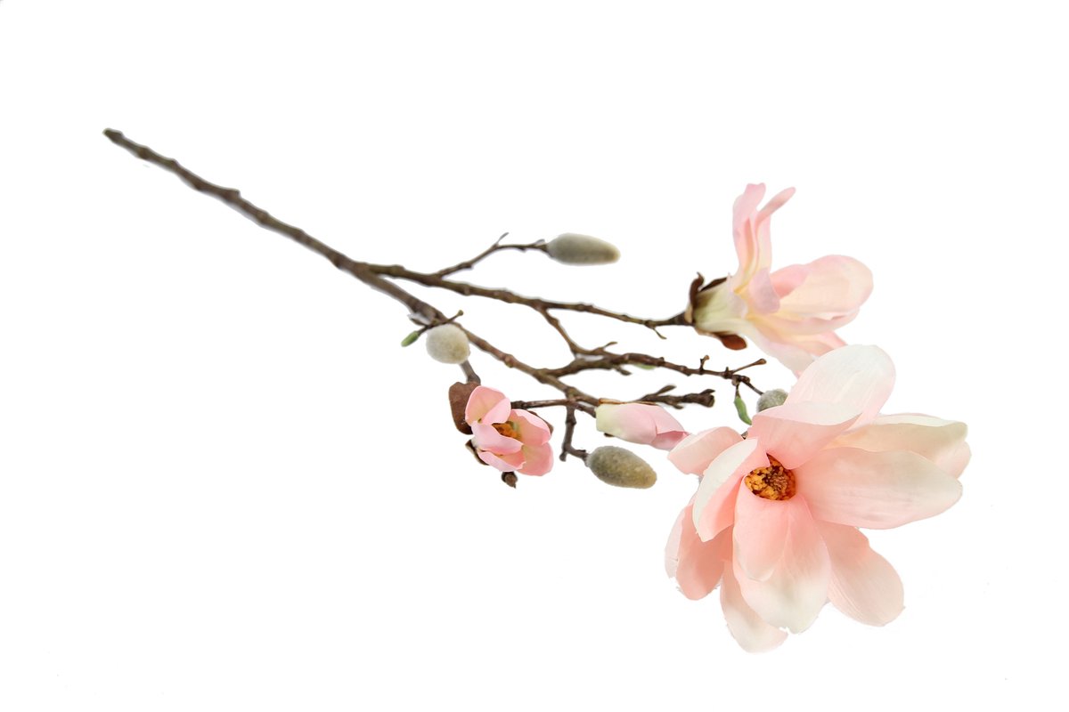 Countryfield kunstbloem magnolia roze decoratiebloem 87cm.