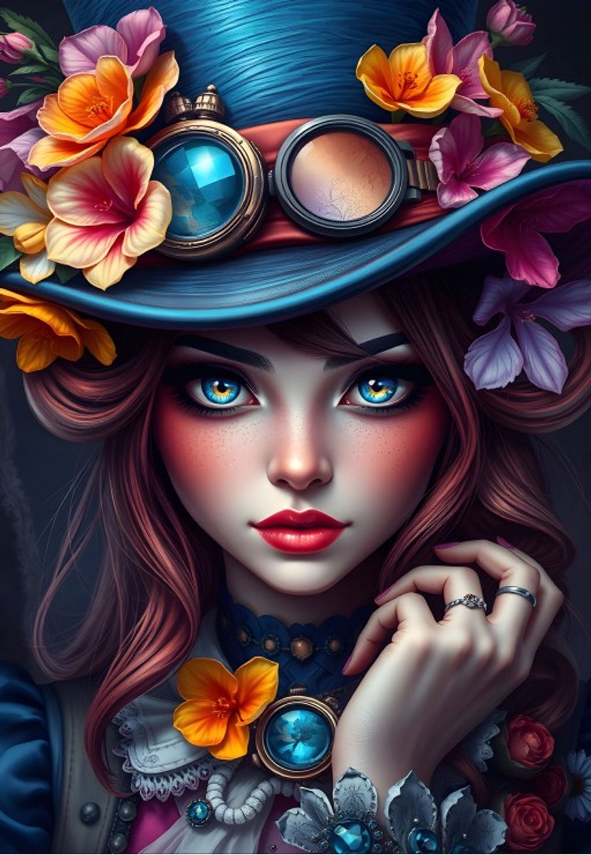 Alipson Puzzle legpuzzel Lady in a Hat 1000 stukjes multicolor.
