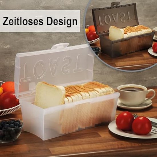 SIGNORA WARE Brooddoos - Broodhouder voor tweeërlei gebruik/luchtdichte plastic voedselopslagcontainer voor droog of vers voedsel -2 in 1 broodbak - broodcakebewaarder/gebakjes - houdt brood vers