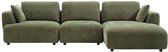 Canapé unique en solde avec angle droit en tissu vert - TINDROLO