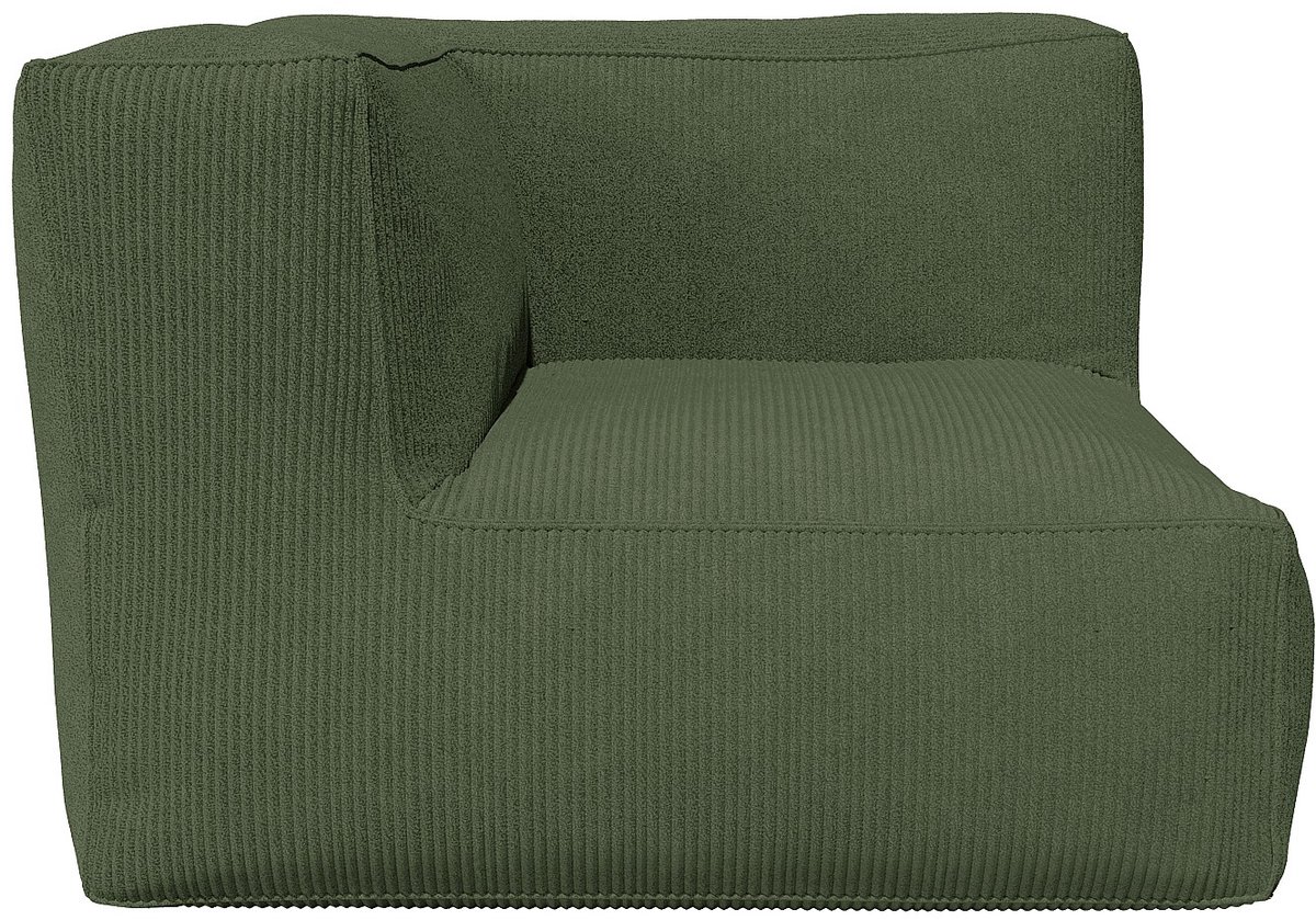 Vente-unique Hoekfauteuil in groen ribfluweel NOUMARA