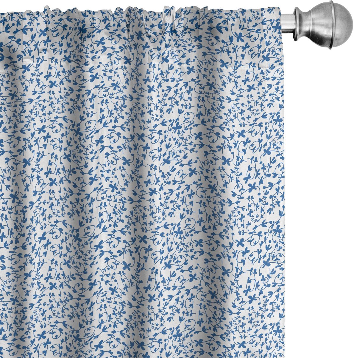 ABAKUHAUS Gordijnenset – 2x75x225 cm – Microvezel – Zee-blauw & Wit Zee blau