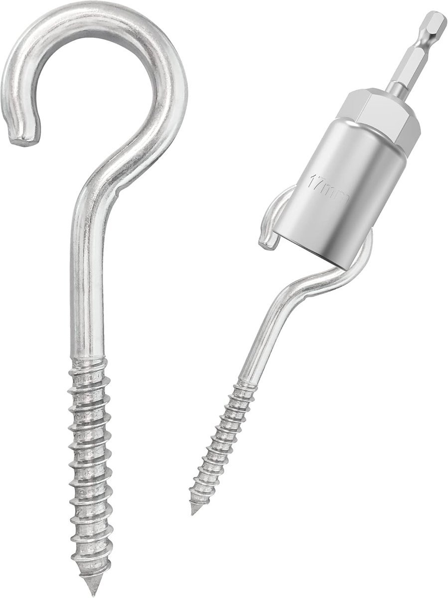 Stunq® Robuuste RVS Schroefhaken - Voor Zware Artikelen en Diverse Toepassingen