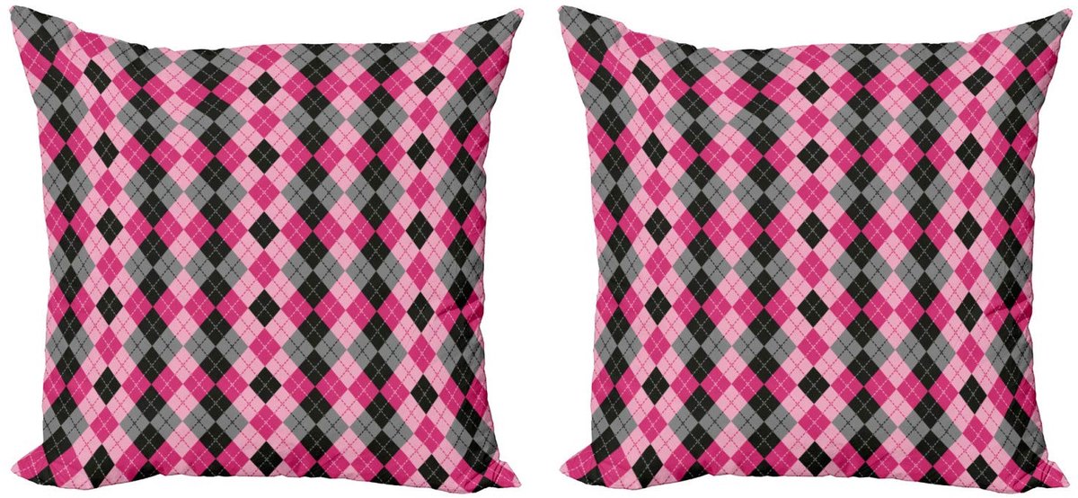 ABAKUHAUS Abstracte kussenhoes – 2x50x50 cm – dubbelzijdig bedrukt Zwart