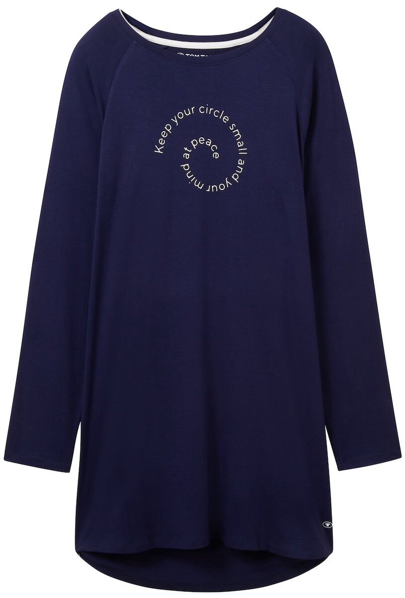 Tom Tailor - Nachthemd met print - Maat L/40 - blue-dark-solid
