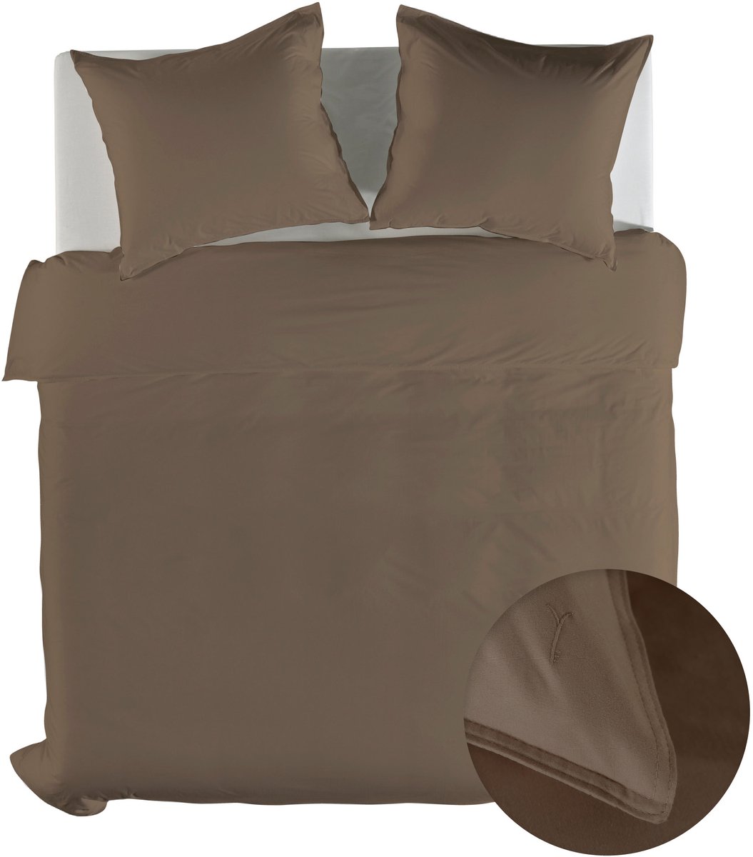 Yellow Dekbedovertrek Twill Katoen Suite Zermatt - Plaza Taupe - 260x200/220 cm - 100% Twill Katoen - Lits-Jumeaux XL