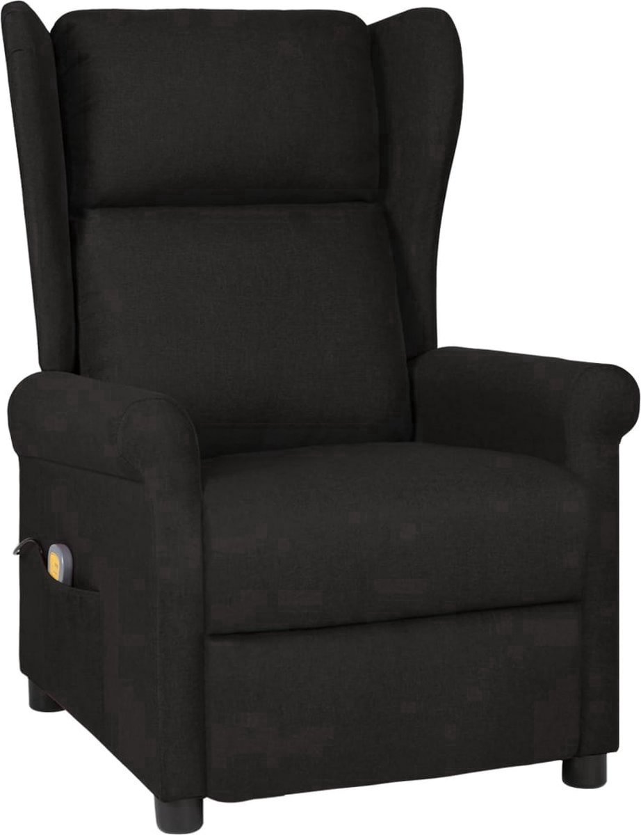 Massagestoel - Relaxfauteuil - Zetel - Sta op stoel elektrisch - Stof - 1 persoons - Met armleuning - Zeer comfortabel - Elektrisch - Zwart