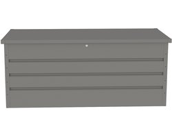 Vente-unique Opbergruimte voor tuin van grijs gegalvaniseerd staal - 750L - TOMASO