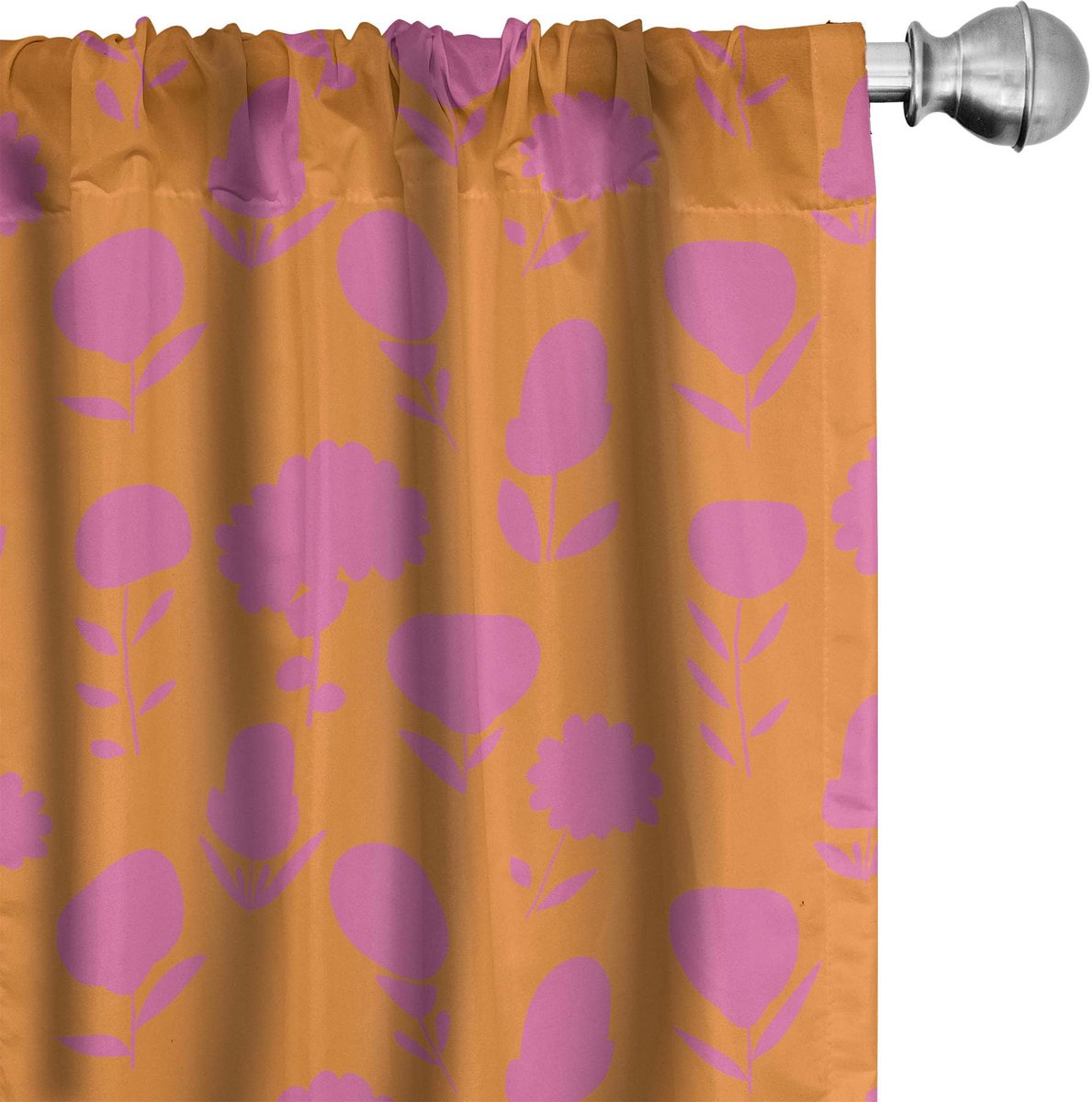 ABAKUHAUS Bloeiende Tangerijntinten – Gordijnen 2x75x175 – microvezel – Licht fuchsie Pale Fuchsia