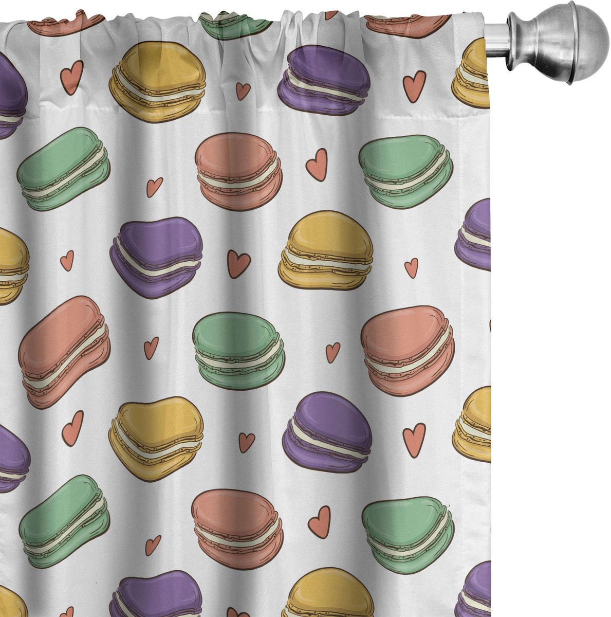 ABAKUHAUS Essen Gordijnen – 2x 75x175 cm – Microvezel – Oranje/Multicolor