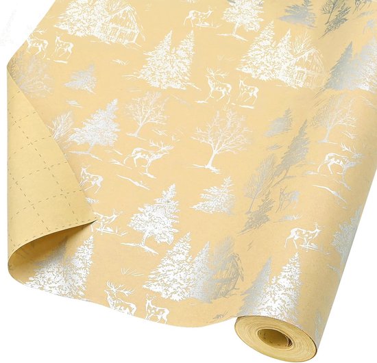 Papier Cadeau Père Noël Rouleau De Papier Cadeau De Noël 43 Cm X 15 M - Motif Père Noël - Recyclable Et épais - Pour Emballer Cadeaux D'anniversaire Et Fêtes Papier Emballage Recyclable