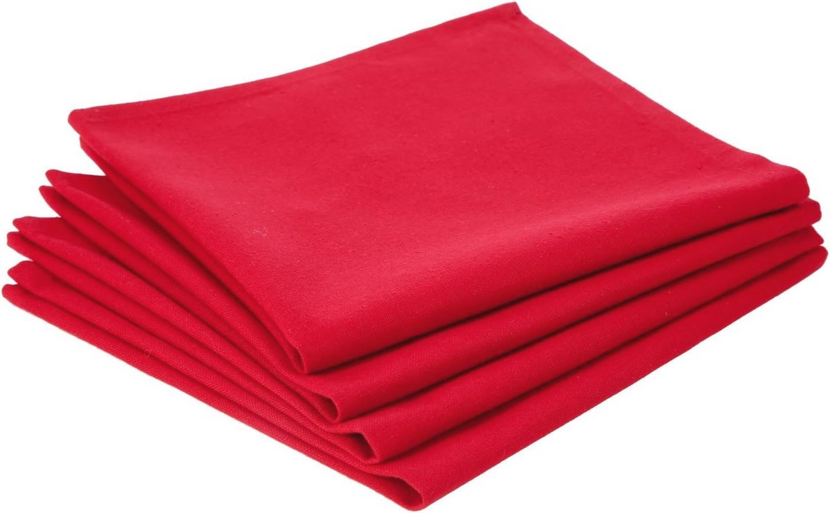 Servetten katoen - 4 stuks - Rood - 40 x 40 cm