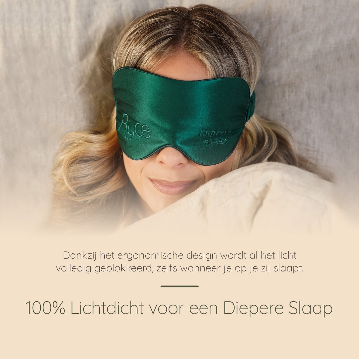 Ryce® Zijden Slaapmasker - Oogmasker - Vrouwen & Mannen - Cadeau - Groen — afbeelding 5