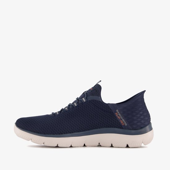 Baskets Skechers Slip-ins Wide Fit pour homme, bleues - Pointure 42 - Confort Extra - Mousse à mémoire de forme