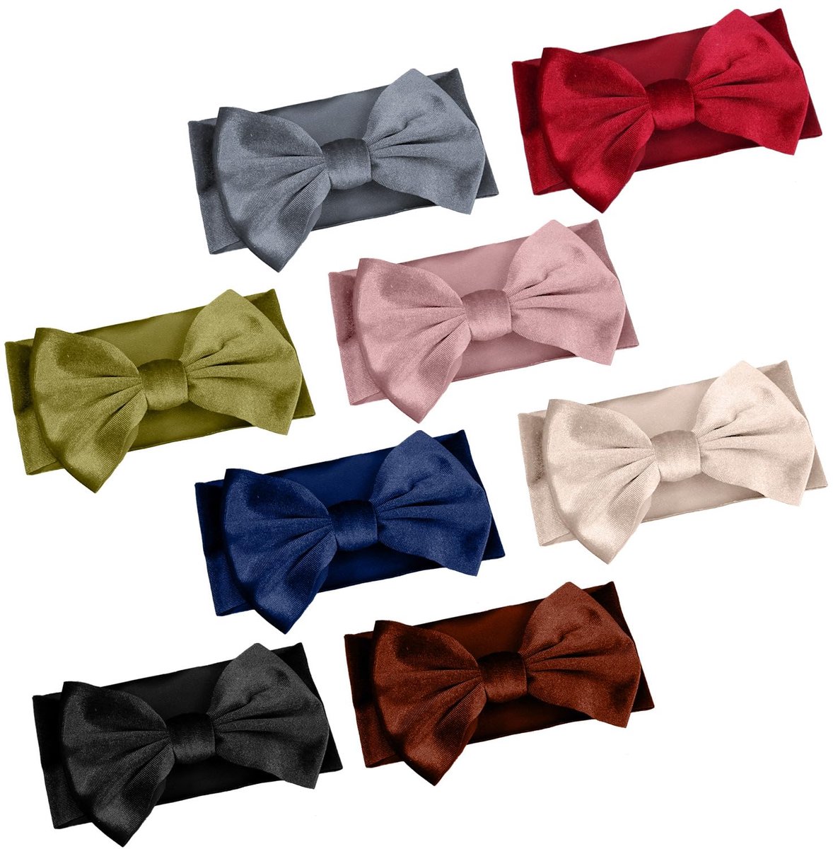 8 St Nouds voor Bébé en Velours, Doux Élastiques Extensibles Bandeaux voor Bébé Fille Attaches à Cheveux en Velours voor Tout-Petits voor Nouveau-Né Anniversaires Accessoires Foto